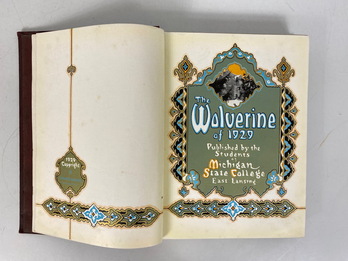 1929 Michigan State College "Wolverine" Yearbook HC