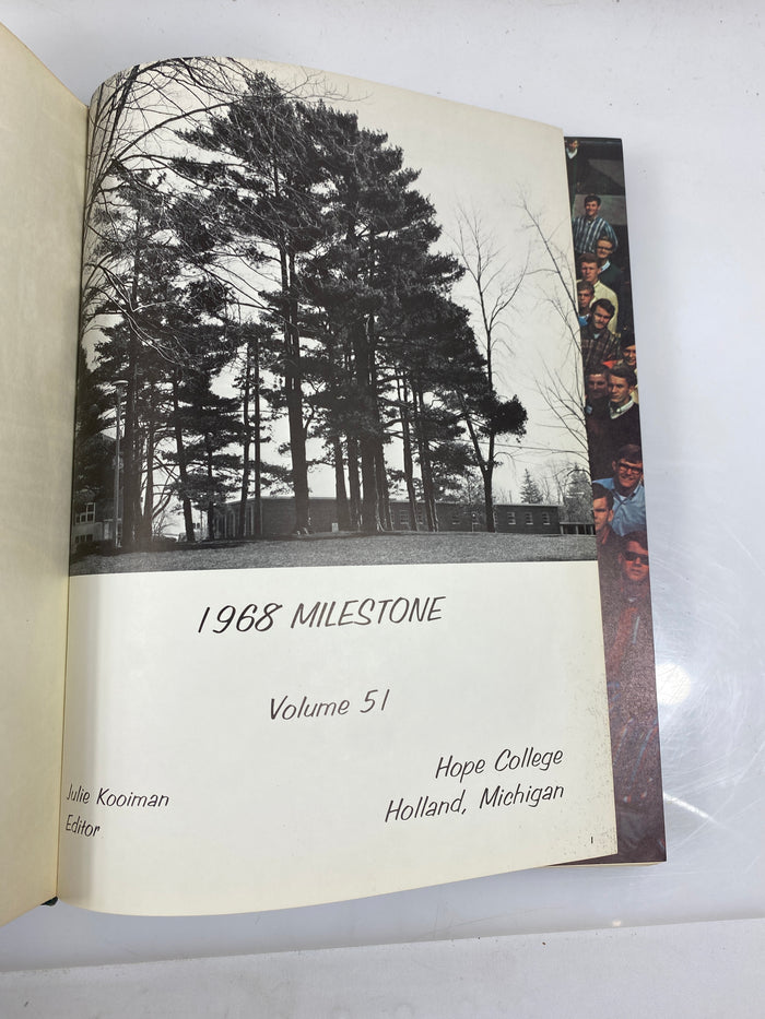 1968 "Milestone" Hope College Yearbook Holland Michigan HC