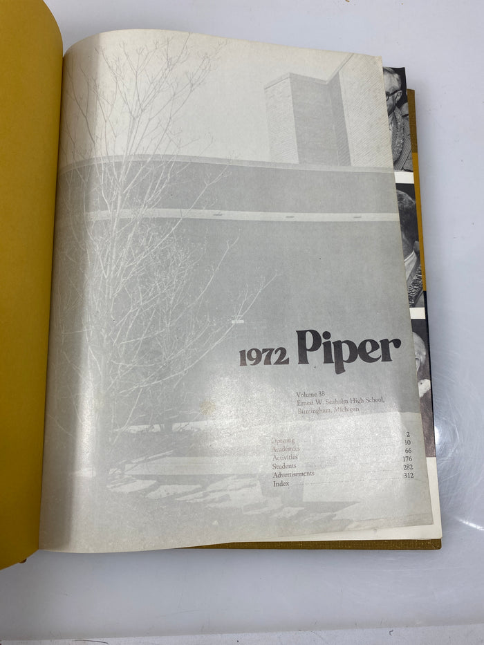 1972 'Piper' Seaholm High School Yearbook Birmingham Michigan HC