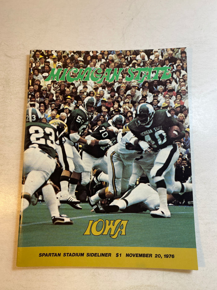 1976 Michigan State vs Iowa Spartan Sideliner Football Program