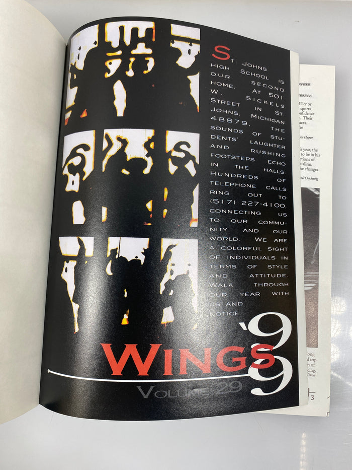 1999 St. Johns High School Yearbook "Wings" St. Johns Michigan HC