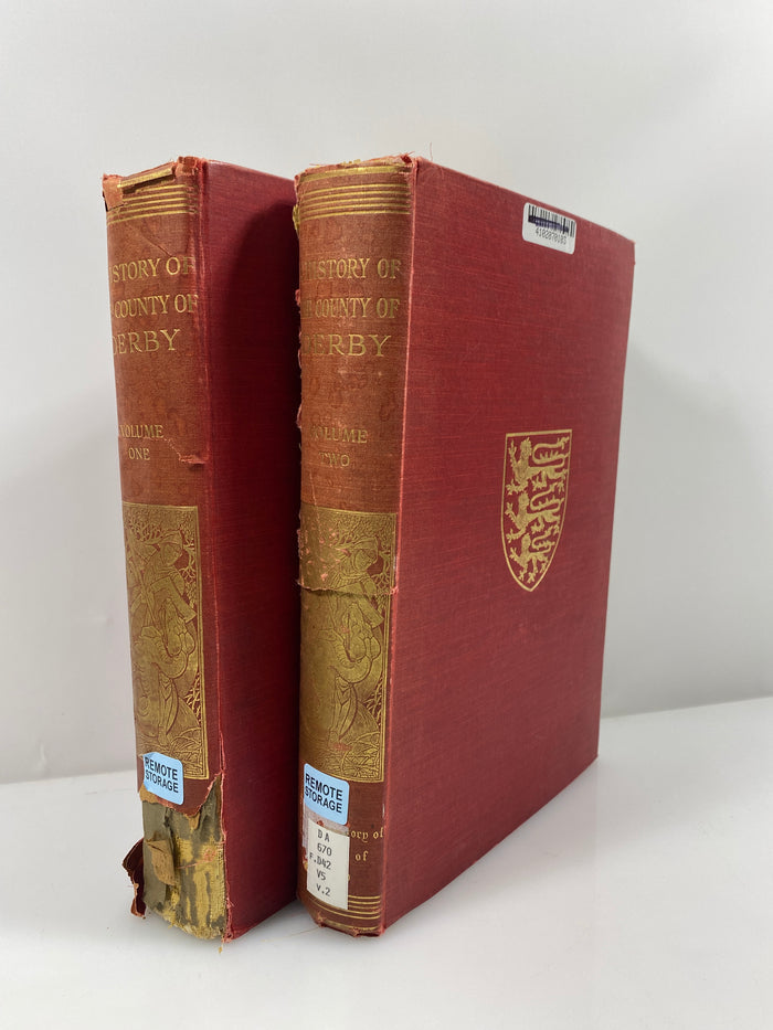 2 Vol. Set: History of the County of Derby 1905-07 Ex-Library HC