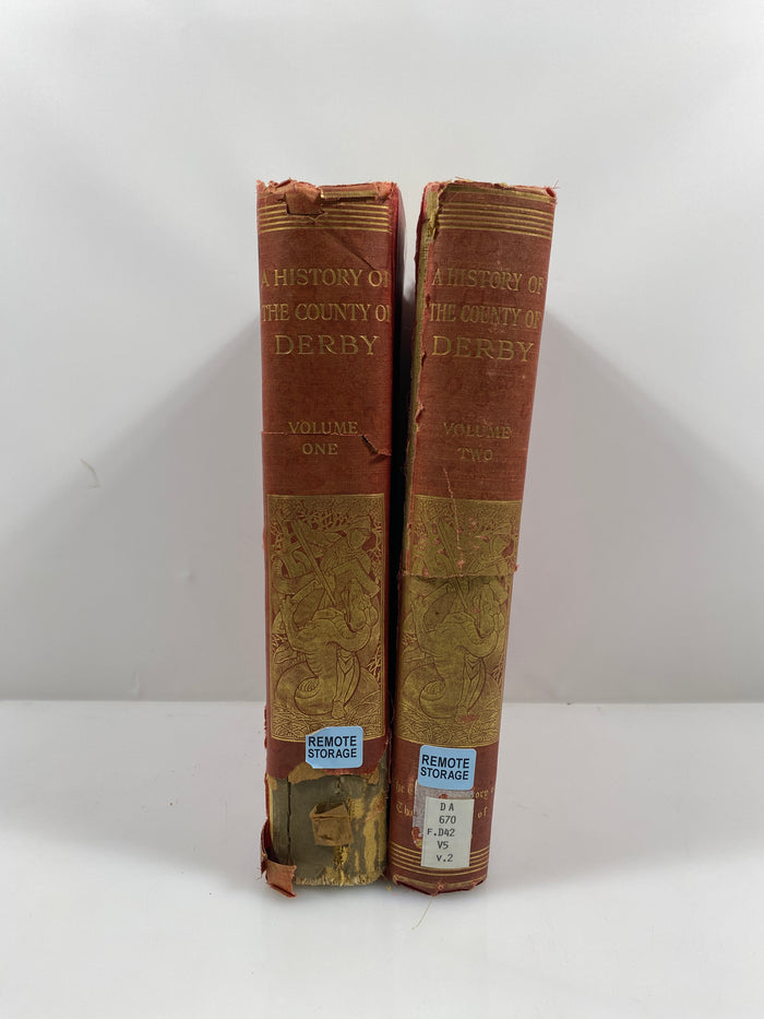 2 Vol. Set: History of the County of Derby 1905-07 Ex-Library HC