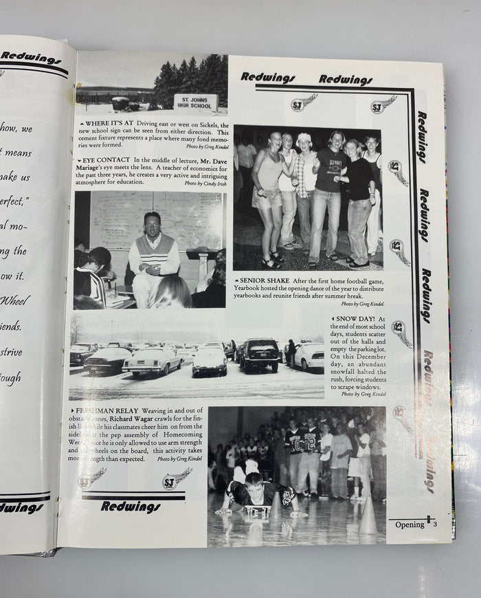 2000 St. Johns High School Yearbook "Wings" St. Johns Michigan HC