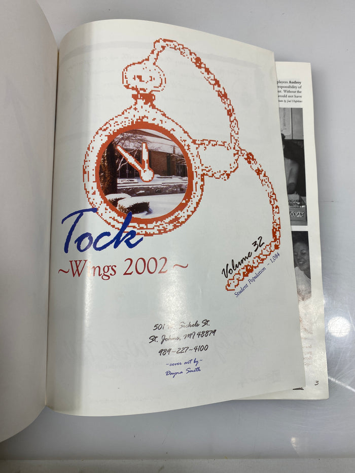 2002 St. Johns High School Yearbook "Wings" St. Johns Michigan HC