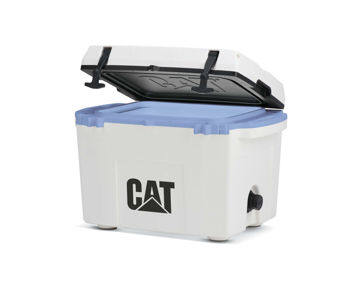 27 Quart Cooler Blue Collar White - Catcoolers