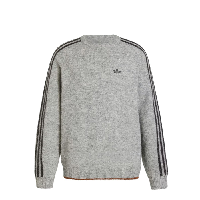 Adidas	3-Stripes Fluffy Knit Crew Sweatshirt