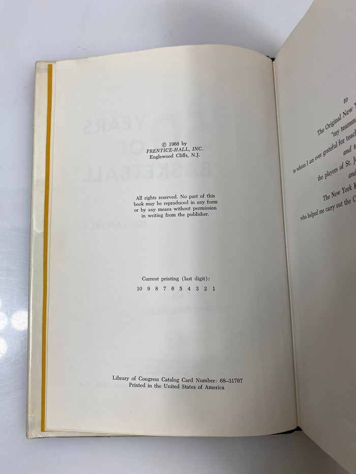 50 Years of Basketball by Lapchick 1968 Ex-library HCDJ
