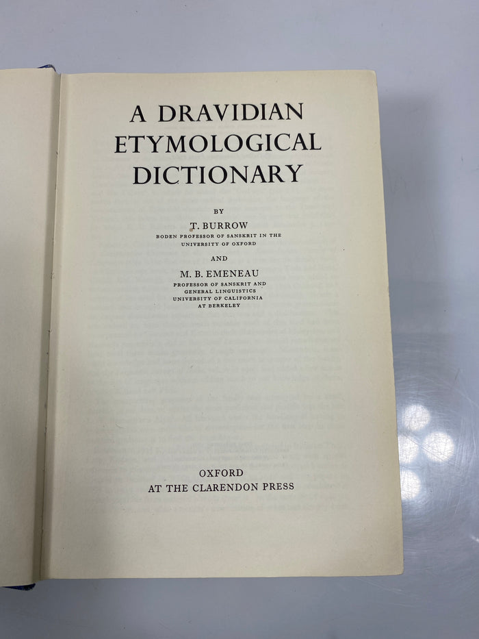 A Dravidian Etymological Dictionary by Burrow/Emeneau Ex-library 1966 HC