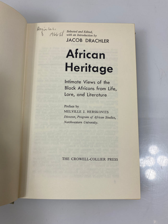 African Heritage by Herskovits Ex-library 1963 HC