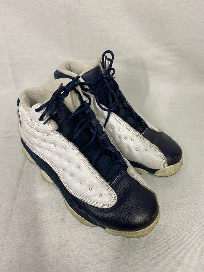 Nike Air Jordan 13 Retro White Obsidian Blue Basketball Shoes Youth Size 7Y