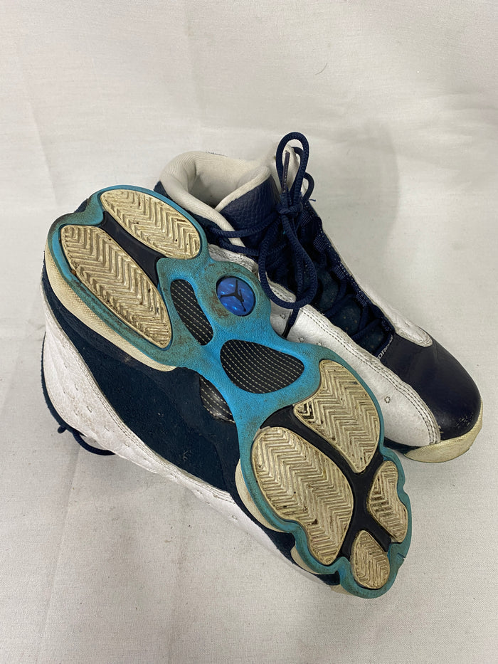 Nike Air Jordan 13 Retro White Obsidian Blue Basketball Shoes Youth Size 7Y