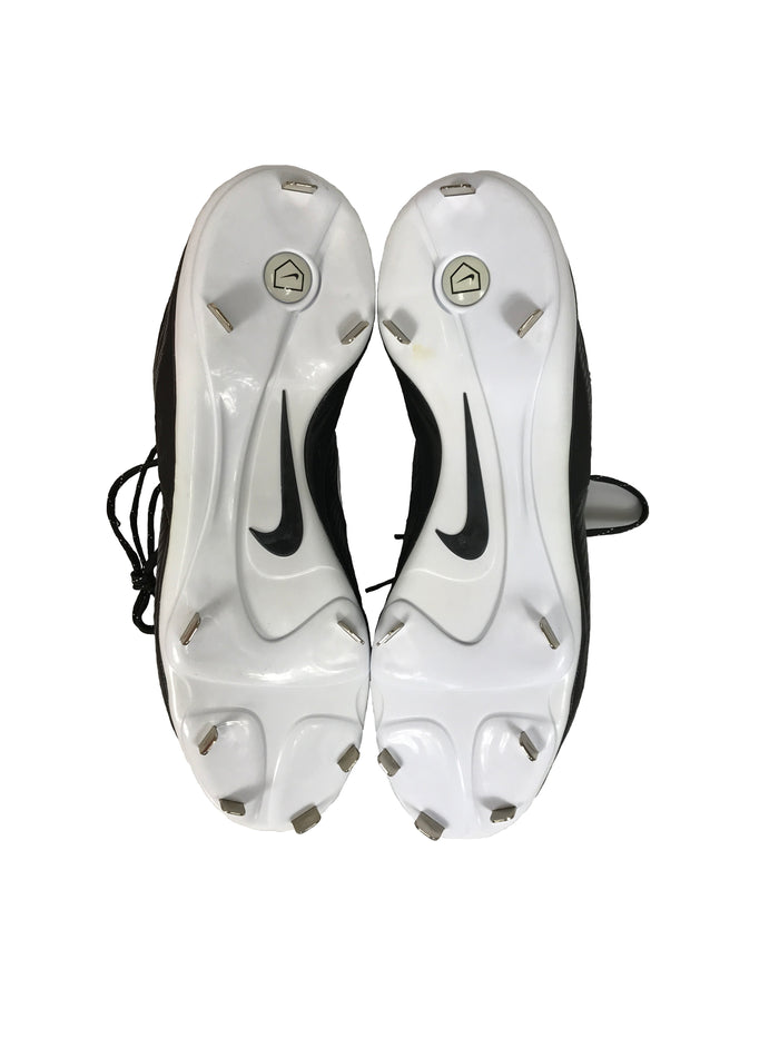 Nike Air MVP Pro Metal 2 Black and White Baseball Cleats Men's Size 16