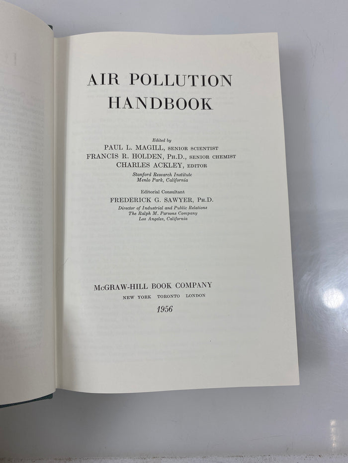 Air Pollution Handbook Magill/Holden/Ackley 1956 HC