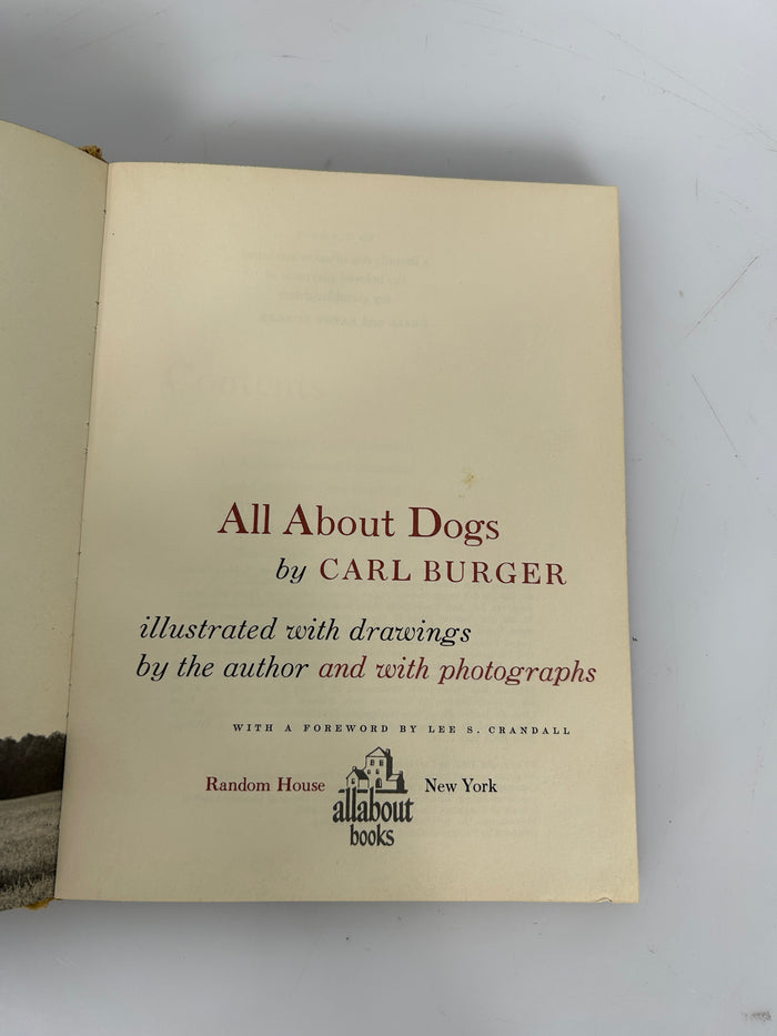 All About Dogs by Carl Burger Random House 1962 HC