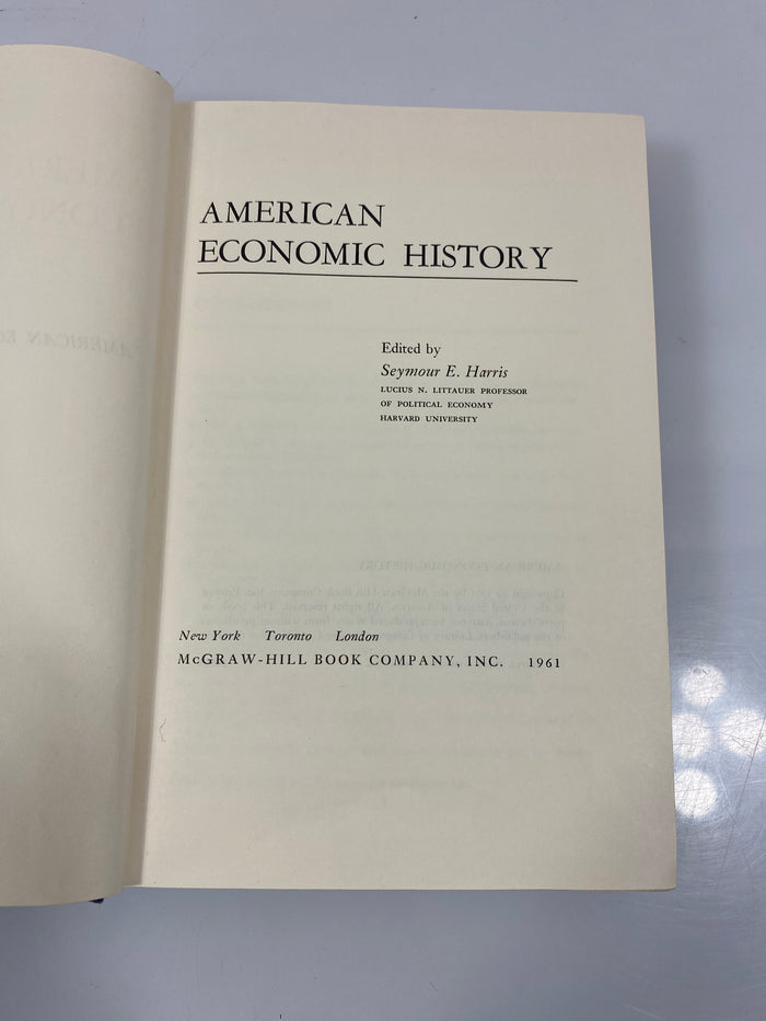 American Economic History by Seymour Harris Ex-library 1961 HC