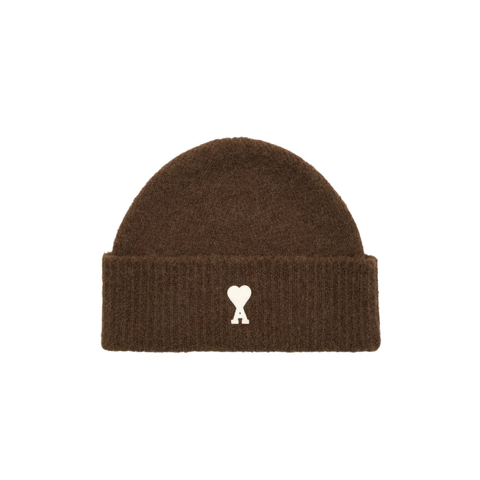 AMI Paris	Ami De Coeur Alpaca Beanie (Marron Chocolat / Ecru)