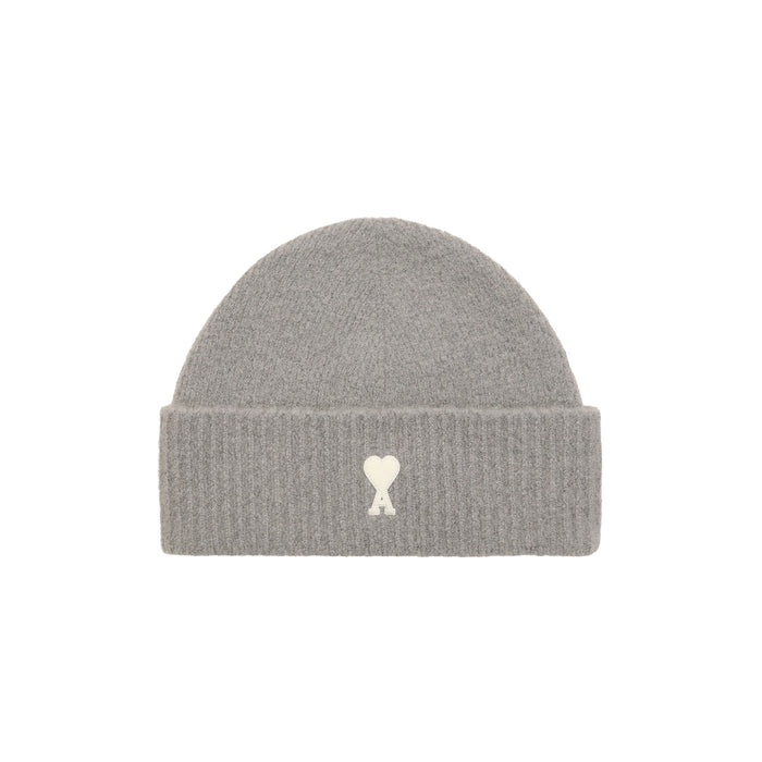 AMI Paris Ami De Coeur Alpaca Beanie (Gris Cendre / Ecru)