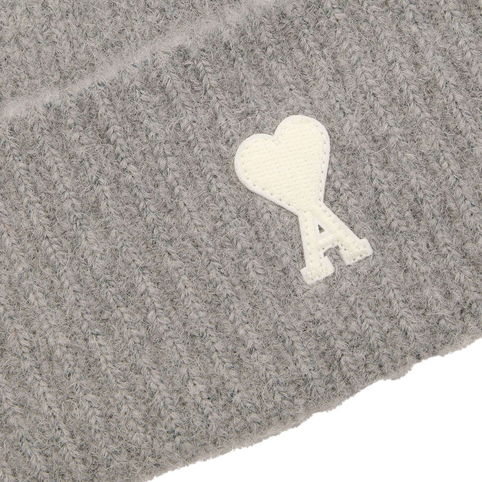 AMI Paris Ami De Coeur Alpaca Beanie (Gris Cendre / Ecru)
