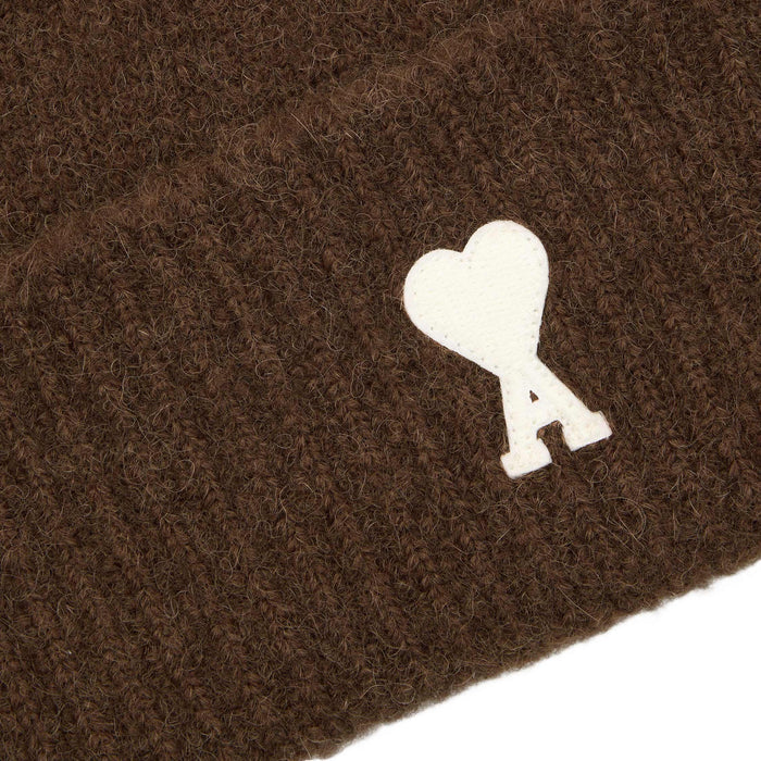 AMI Paris	Ami De Coeur Alpaca Beanie (Marron Chocolat / Ecru)