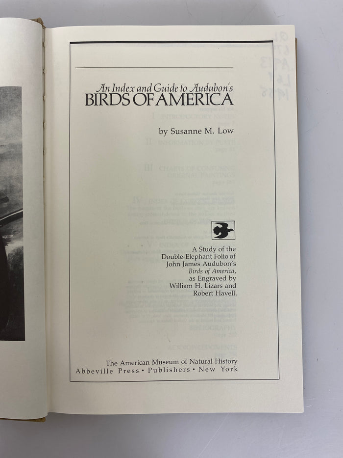 An Index and Guide to Audubon's Birds of America by Low Ex-library 1988 HC