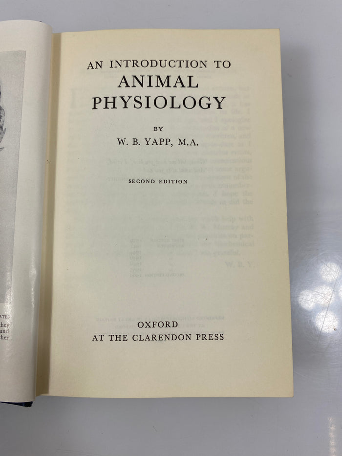 An Introduction to Animal Physiology by Yapp 1960 HC