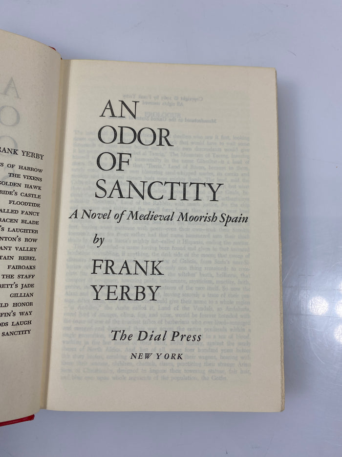 An Odor of Sanctity by Frank Yerby 1965 HCDJ