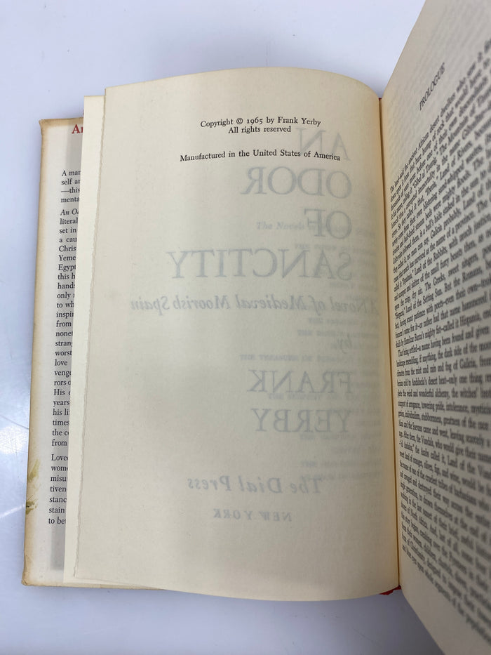 An Odor of Sanctity by Frank Yerby 1965 HCDJ