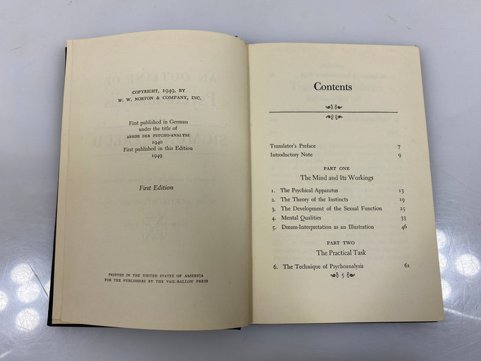 An Outline of Psychoanalysis by Freud 1949 HC