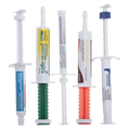 Annual Equine Dewormer Bundle,"Five horse dewormer paste syringes with assorted colored labels"