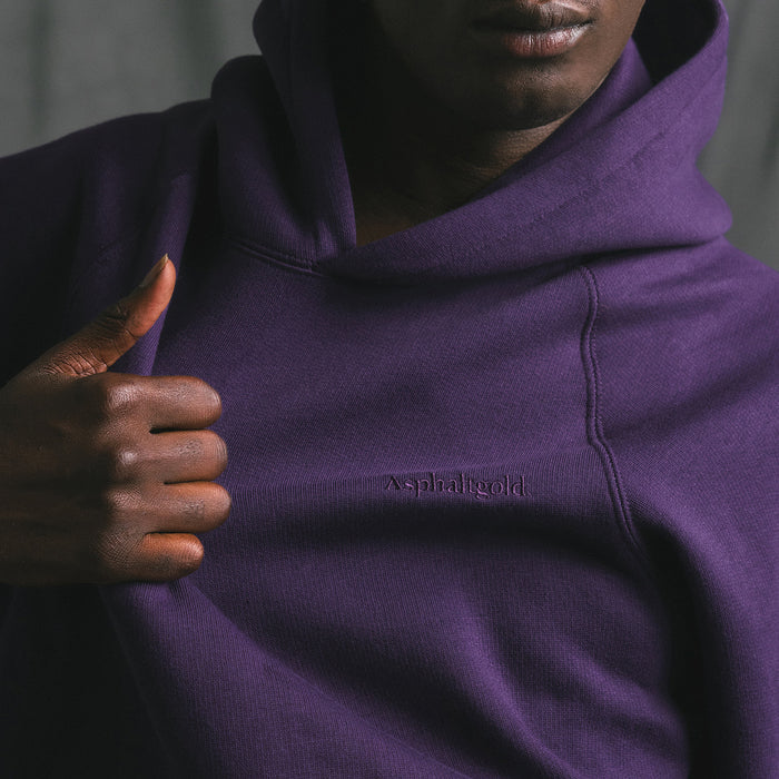 Asphaltgold Essential Hoodie (Purple) onfeet