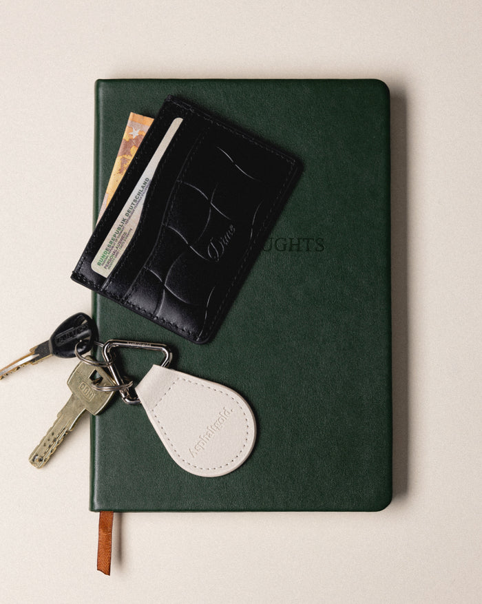Asphaltgold Leather Keychain onfeet
