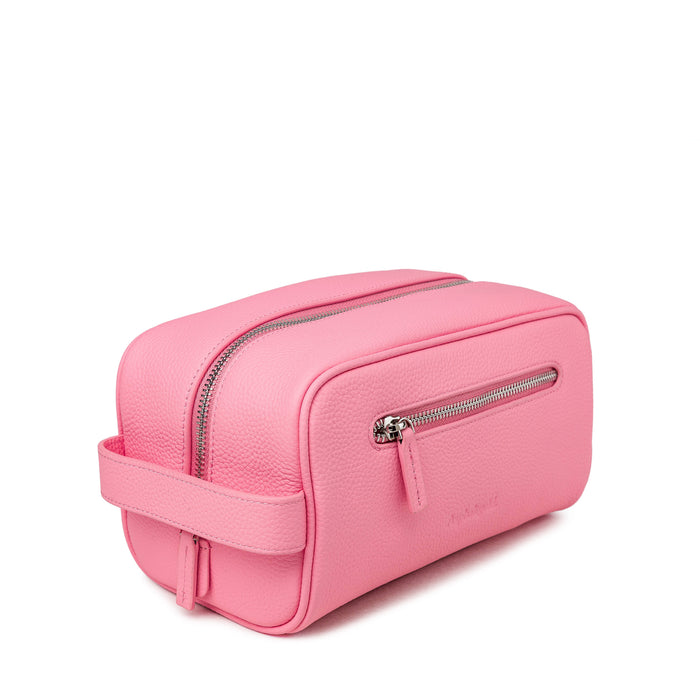 Asphaltgold Leather Toiletry Bag (Pink)