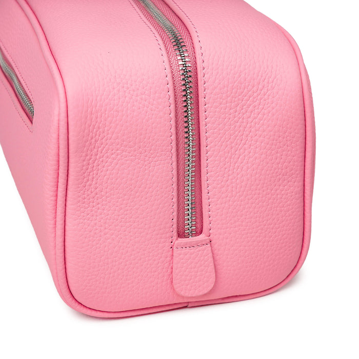 Asphaltgold Leather Toiletry Bag (Pink)