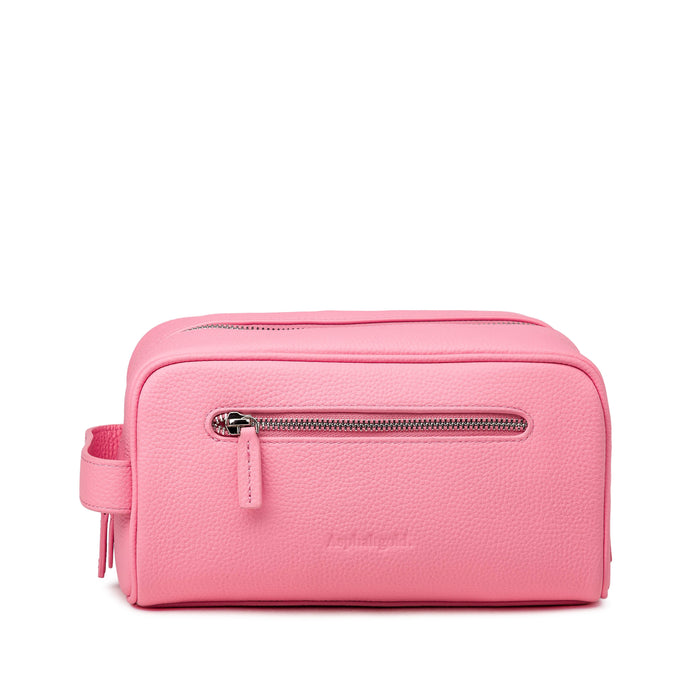 Asphaltgold Leather Toiletry Bag (Pink)