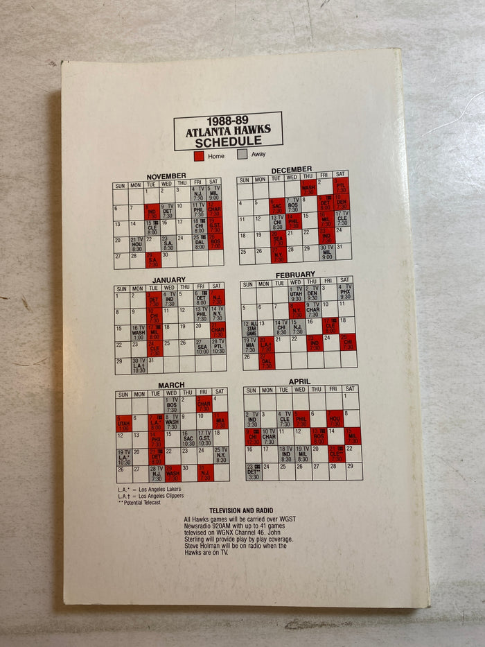 Atlanta Hawks NBA Media Guide 1988-1989