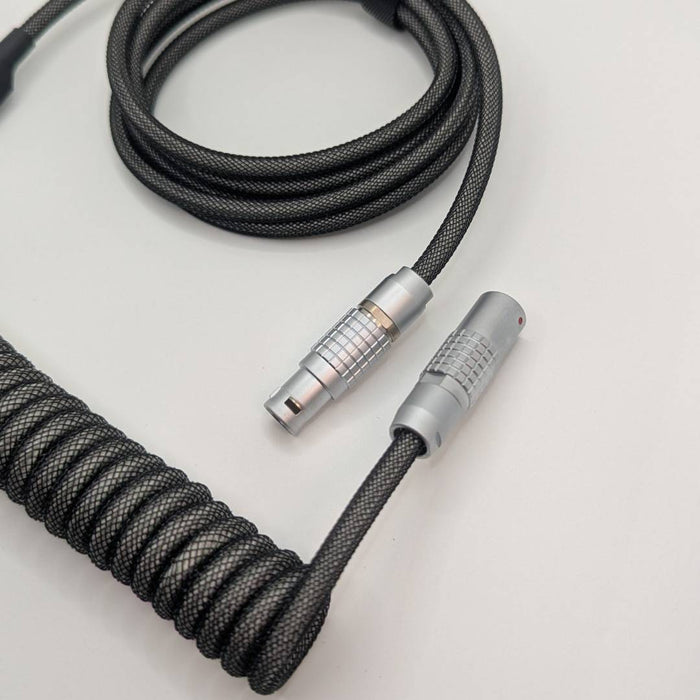 Ausmodshop ProLock Coiled Keyboard Cable - Titanium