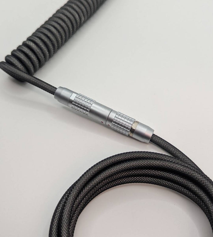 Ausmodshop ProLock Coiled Keyboard Cable - Titanium