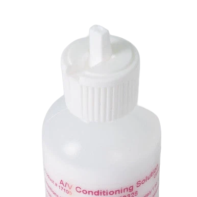 AV Conditioning Solution,"White bottle with ribbed twist cap"