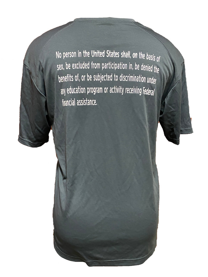 Badger Sports Gray Michigan State Title IX Quote Short Sleeve T-Shirt Men's Size XL