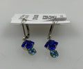 Baked Beads Diamond Stacked Blue Crystal Earrings