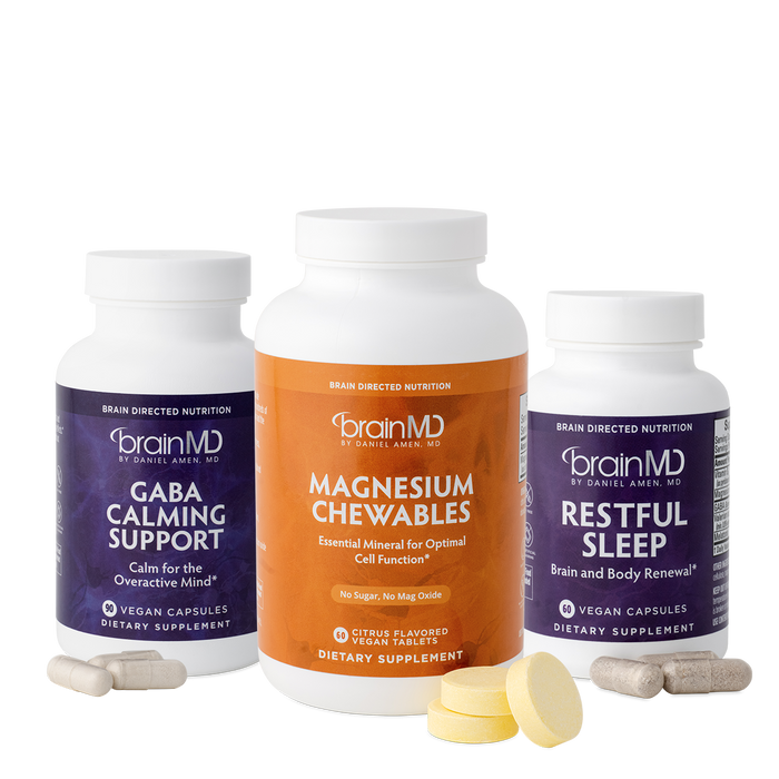 Better Sleep Protocol Bundle supplement products with promotional text on a white background