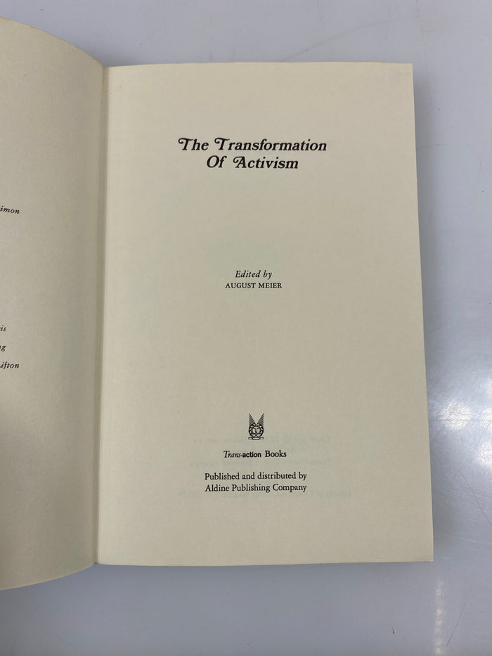 Black Experience The Transformation of Activism Meier 1970 SC