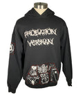 Black Probation Veteran 1 of 1 Patchwork Hoodie Men's Size L