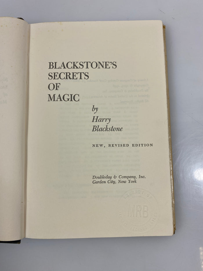 Blackstone's Secrets of Magic by Harry Blackstone 1958 HCDJ