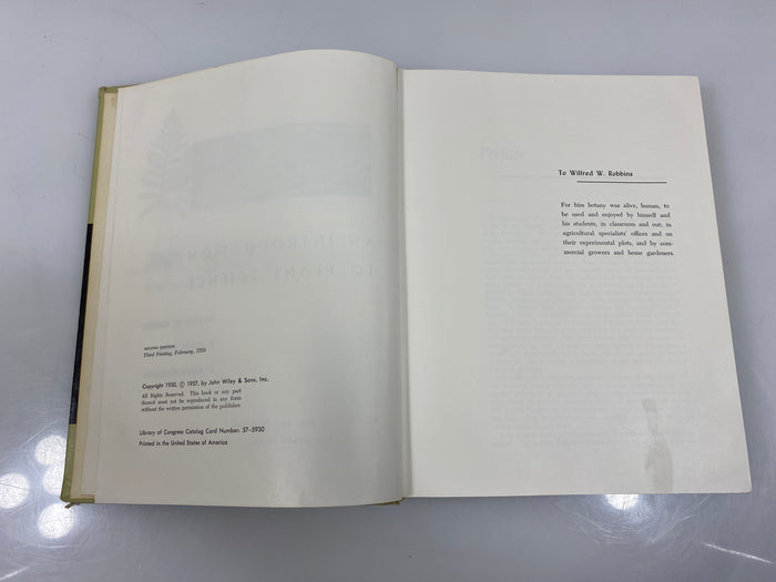 Botany Introduction to Plant Science 2nd Ed. Robbins/Weier/Stocking 1959 HC