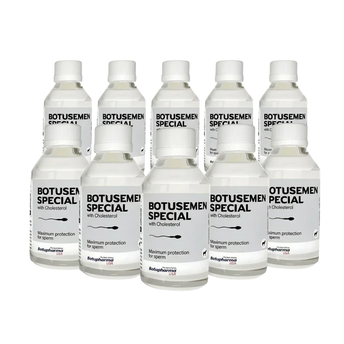 BotuSemen Special,"Eight white plastic bottles with screw caps"