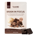 BrainMD Brain In Focus Chocolate: image of chocolate bar wrapper with sample squares against a transparent background