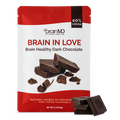 BrainMD Brain In Love Chocolate: image of chocolate bar wrapper with sample squares against a transparent background