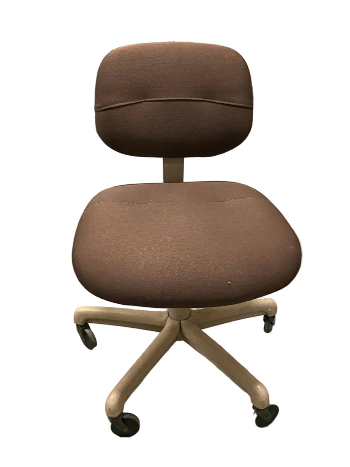 Brown Upholstered Armless Adjustable Chair